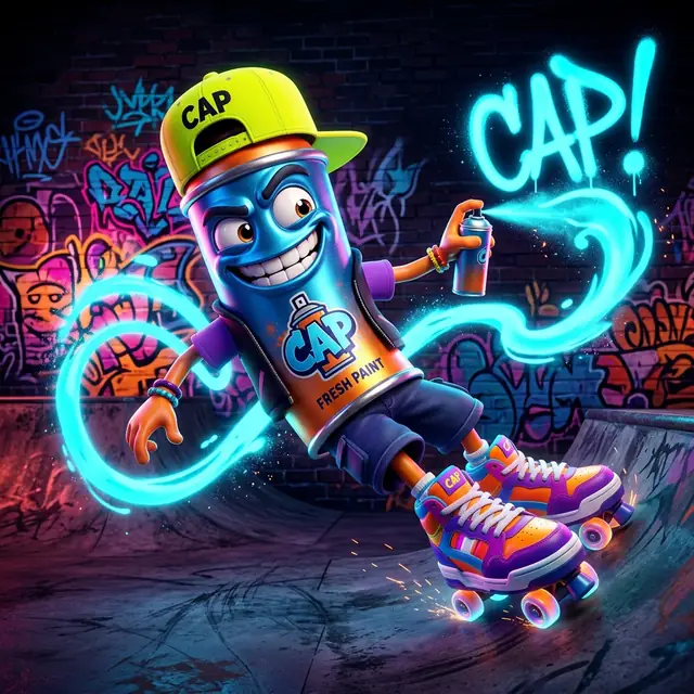 Cap the spraycan mascot