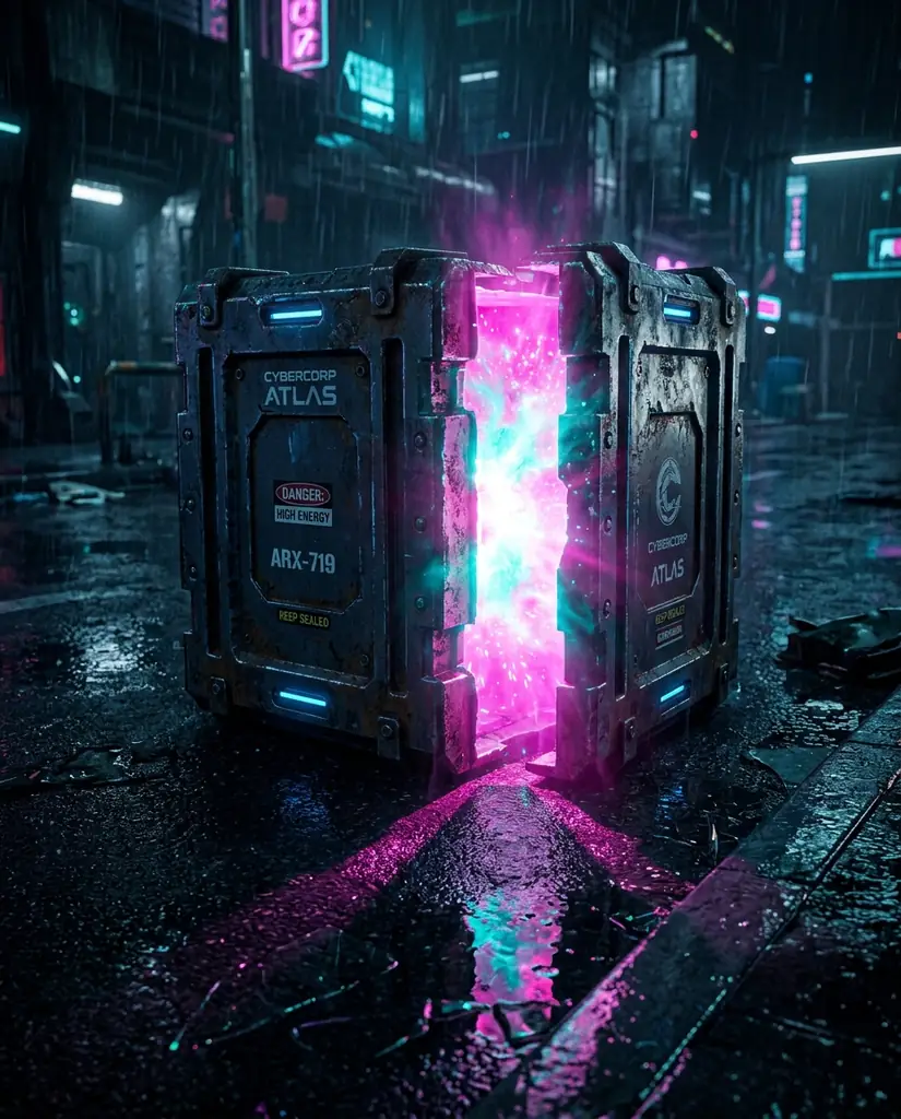 Glowing supply crate